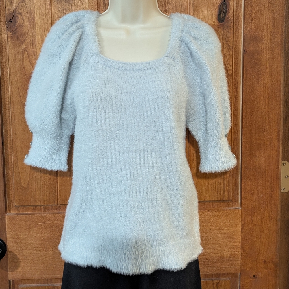 Love Scarlett Brand‎ Light Blue Fuzzy Knit Top